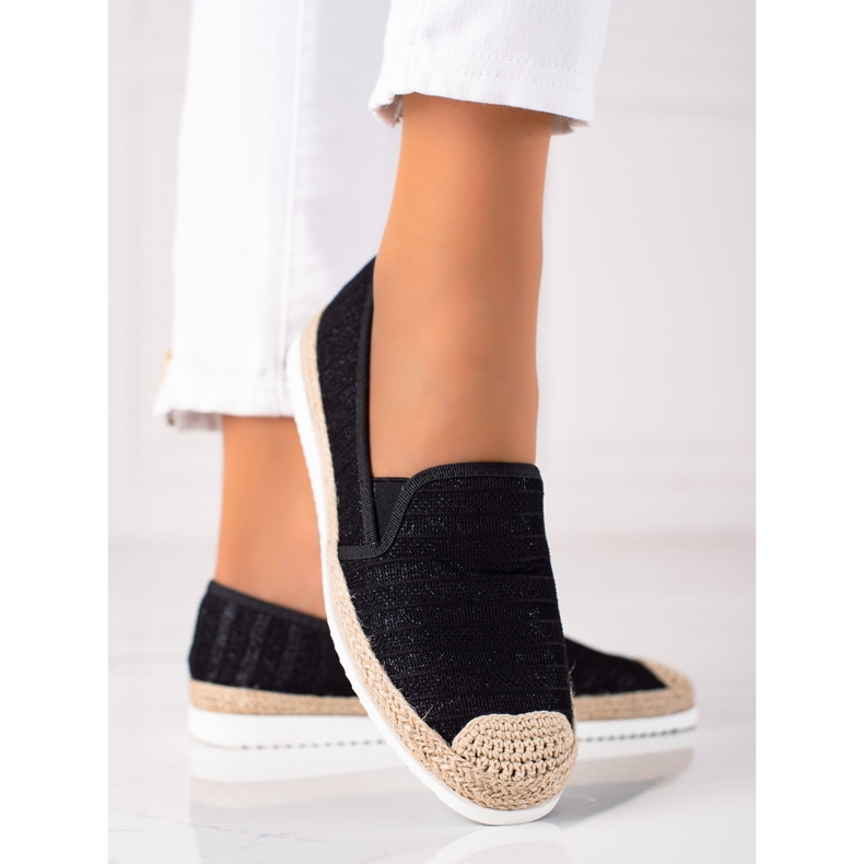 SHELOVET Slip-on espadrillor svart 2