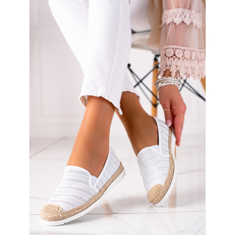 SHELOVET Slip-on espadrillor vit 1
