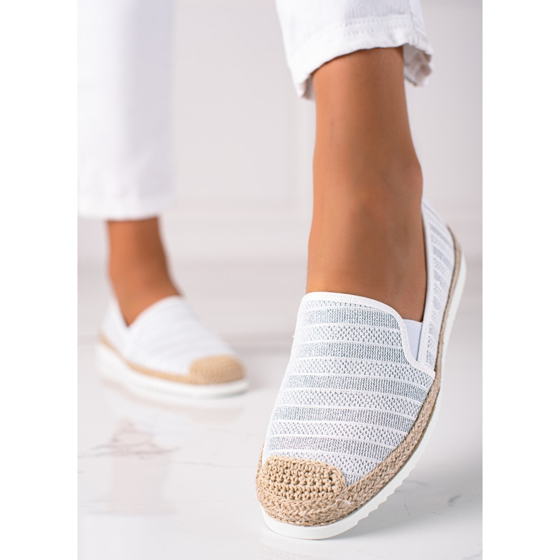 SHELOVET Slip-on espadrillor vit 2