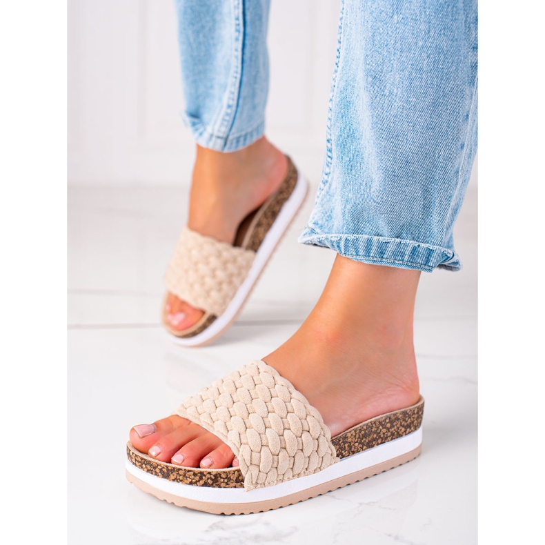 W. Potocki Flätade Potocki-tofflor beige 1