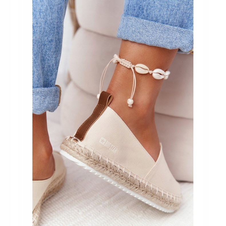 Espadrilles på en flätad sula Big Star HH274501 Beige 4