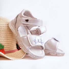 PE1 Bekväma barnsandaler med Silver Cayo-dekoration rosa 1