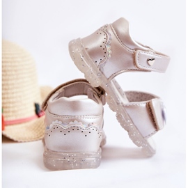 PE1 Bekväma barnsandaler med Silver Cayo-dekoration rosa 2