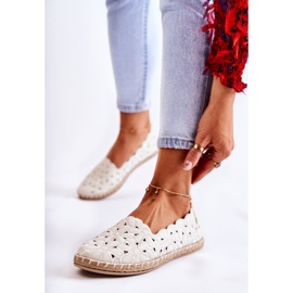 Kvinnors Slip-On Ballerinas Med Vita Blommor 1