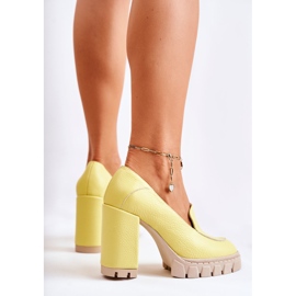 PA2 Fashionabla pumpar på en massiv gul Margott-plattform 2