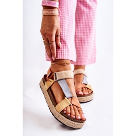 FB1 Damsandaler För Sommar Beige-Gul Galia brun orange 1