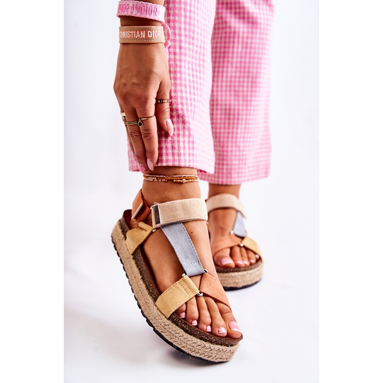 FB1 Damsandaler För Sommar Beige-Gul Galia brun orange 1