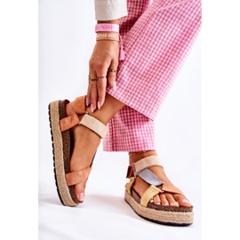 FB1 Damsandaler För Sommar Beige-Gul Galia brun orange 2