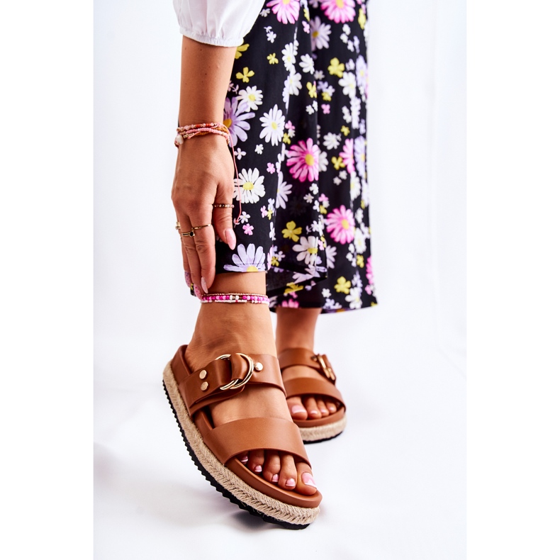 FB1 Fashionabla beige Penelope-tofflor för kvinnor brun 1