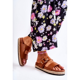 FB1 Fashionabla beige Penelope-tofflor för kvinnor brun 2