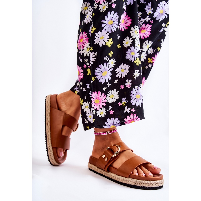 FB1 Fashionabla beige Penelope-tofflor för kvinnor brun 2