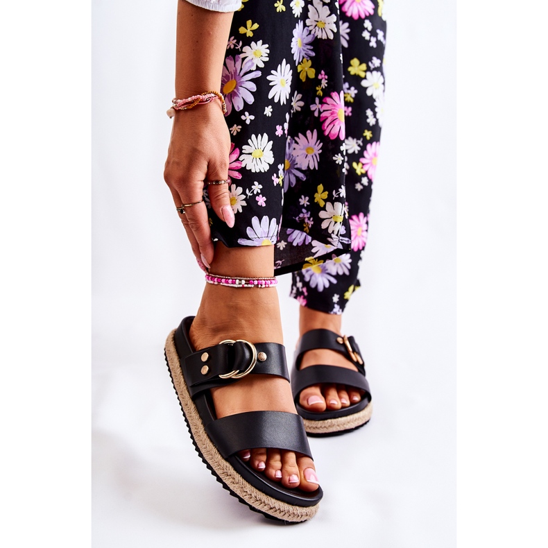 FB1 Fashionabla svarta Penelope-tofflor för kvinnor 1