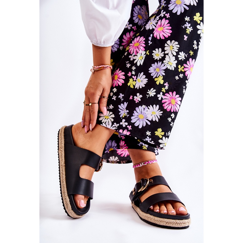 FB1 Fashionabla svarta Penelope-tofflor för kvinnor 2