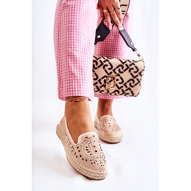 S.Barski Meredith Beige Openwork Slip-on Espadrillos för kvinnor 2