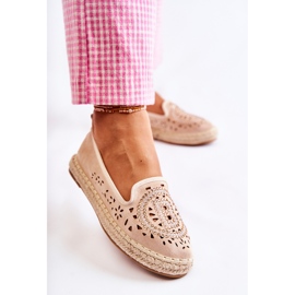S.Barski Meredith Beige Openwork Slip-on Espadrillos för kvinnor 1