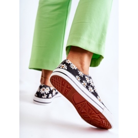 PS1 Låga sneakers för kvinnor med blommor Janey Black svart 1