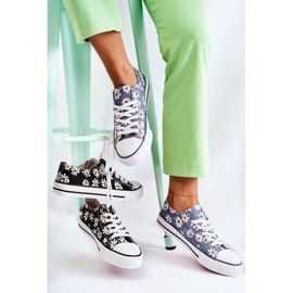 PS1 Låga Sneakers för kvinnor Janey Med Blå Blommor 2