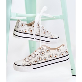 PS1 Låga sneakers för kvinnor med vita blommor från Janey 2