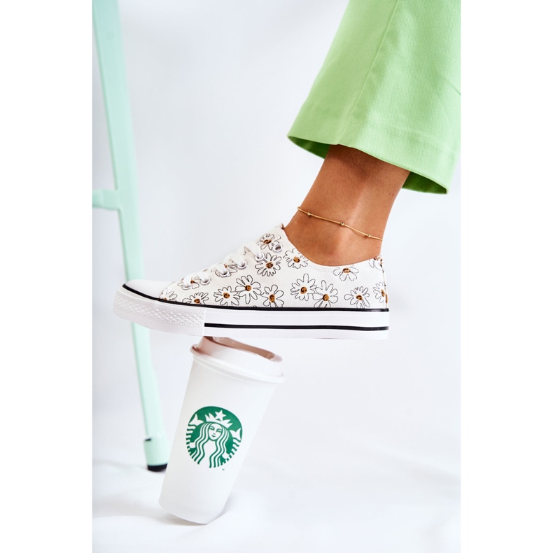 PS1 Låga sneakers för kvinnor med vita blommor från Janey 1