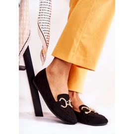 PG1 Loafers i mocka för kvinnor med svart verklighetsdekoration 1