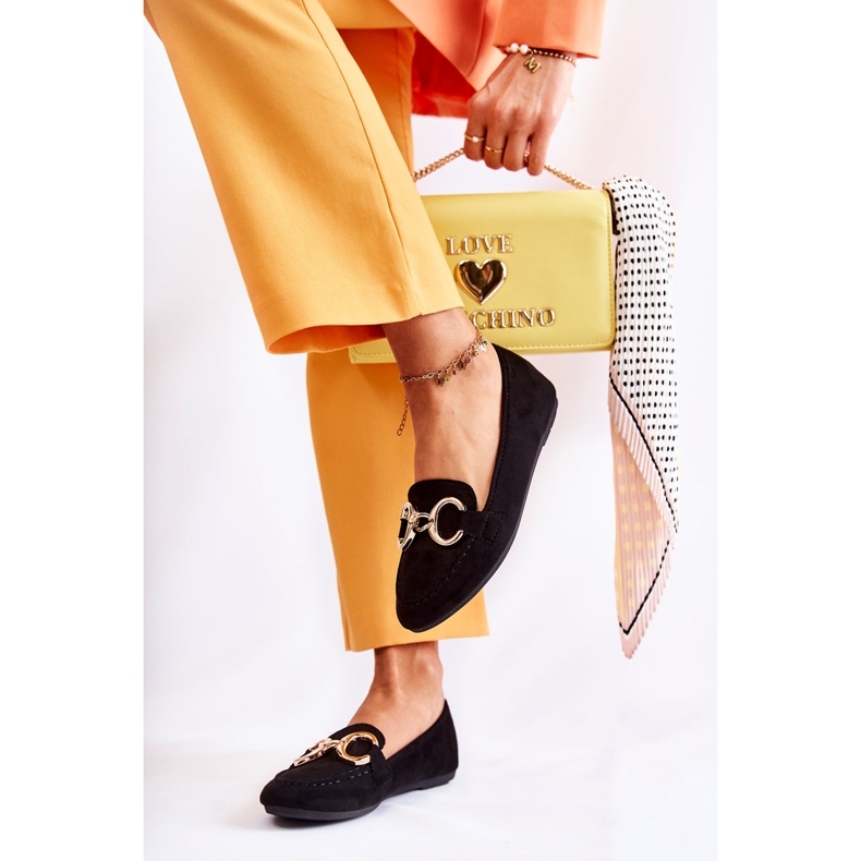 PG1 Loafers i mocka för kvinnor med svart verklighetsdekoration 2