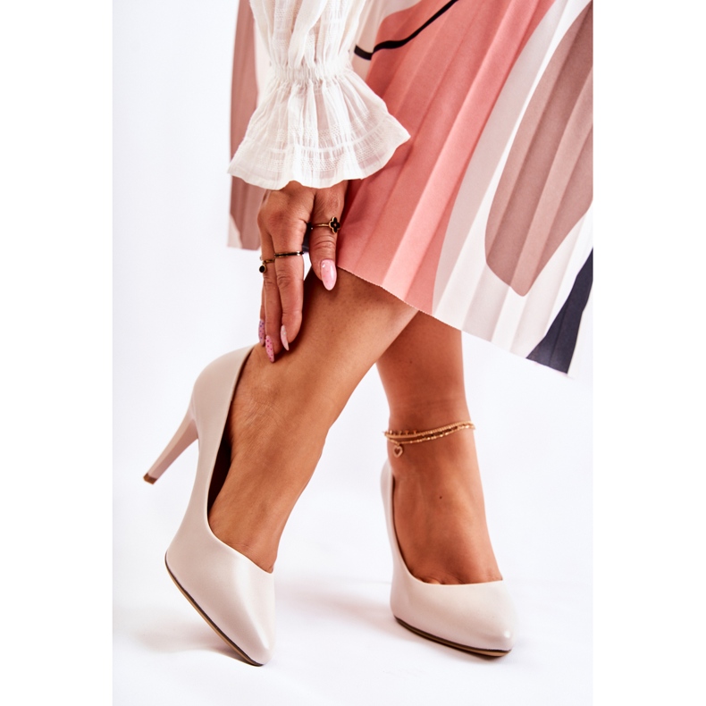 Sergio Leone Klassiska läderstilettos ljusgrå magiskt 2