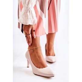 Sergio Leone Klassiska Pumps för damer Pearl Beige Semprella 1