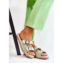 Klassiska mocka tofflor för kvinnor Grön Casilda 1