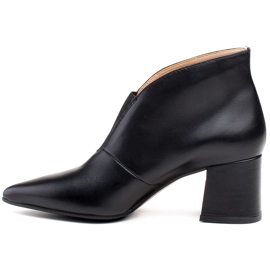 Marco Shoes 1460B smala svarta läderstövlar med gummiöverdel 2