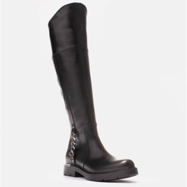 Marco Shoes Höga stövlar med gummi och kedja svart 1