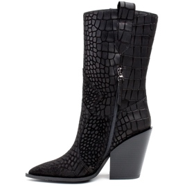 Marco Shoes Marco stövlar 1408K cowboystövlar med djurmotiv svart 1