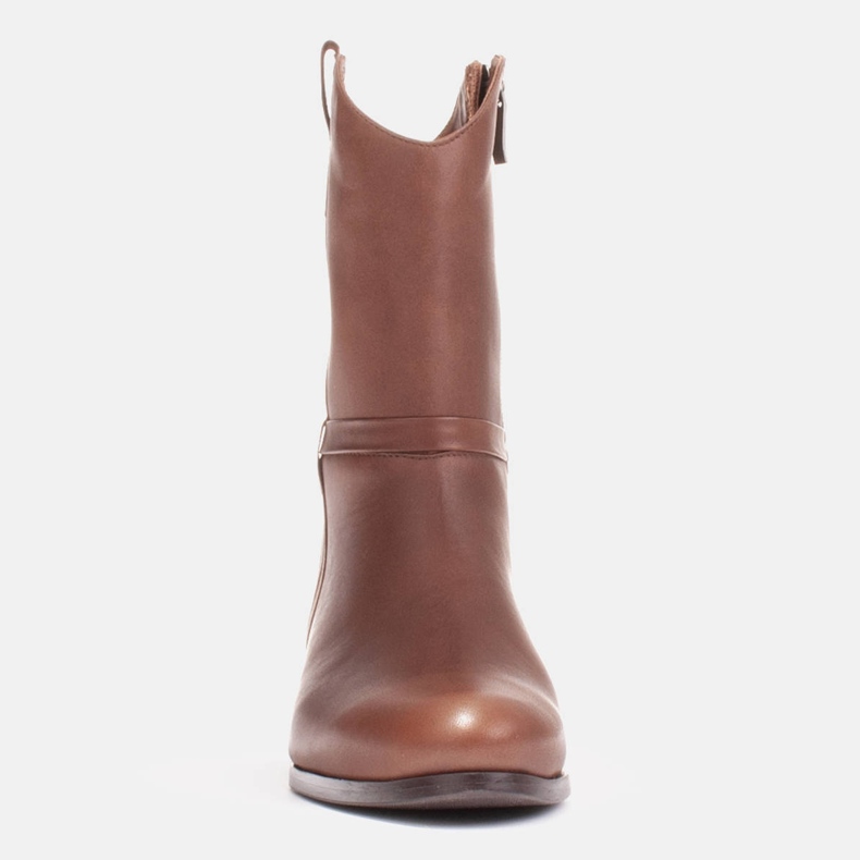 Marco Shoes Marco stövlar med låga klackar av känsligt naturläder brun 1