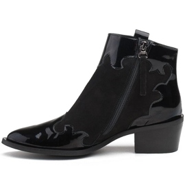 Marco Shoes Svarta stövlar av naturmocka med tillägg av lack 2