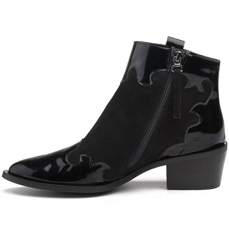 Marco Shoes Svarta stövlar av naturmocka med tillägg av lack 2