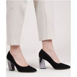 Marco Shoes Svarta pumps med metallisk häl 1