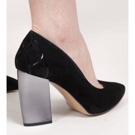 Marco Shoes Svarta pumps med metallisk häl 2