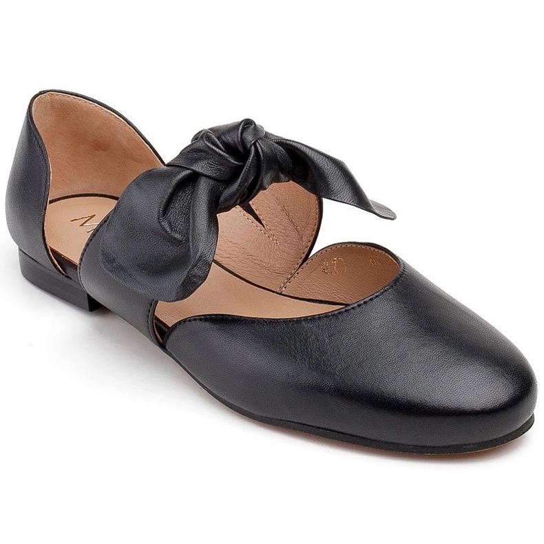 Marco Shoes Svart ballerina 1531P med svart rosett 1
