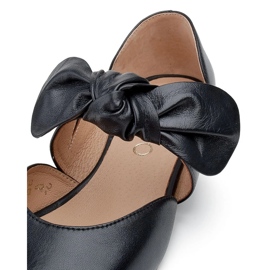 Marco Shoes Svart ballerina 1531P med svart rosett 2