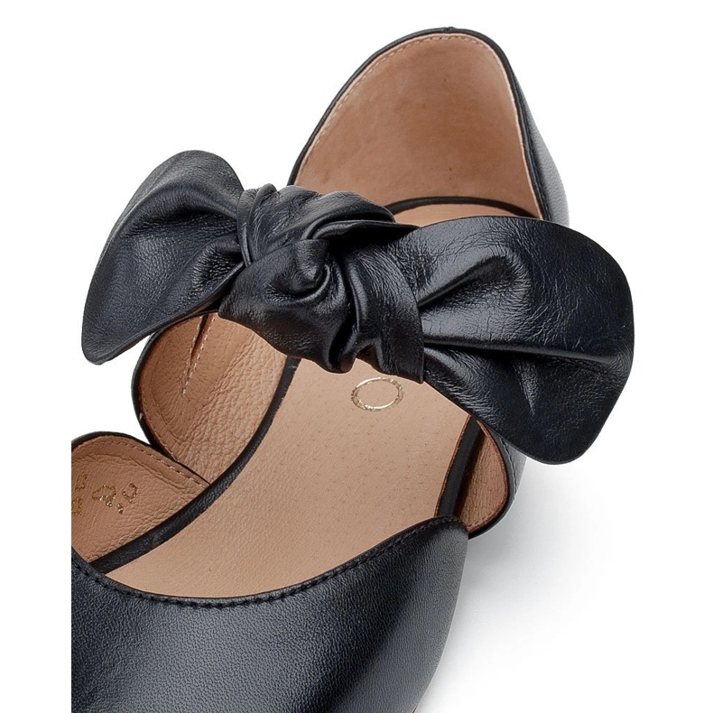 Marco Shoes Svart ballerina 1531P med svart rosett 2