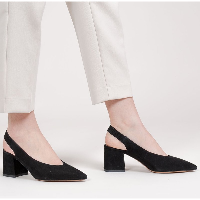 Marco Shoes Svarta sandaler 1501P med rem och gummi 1