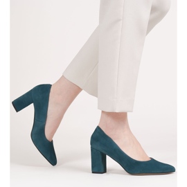 Marco Shoes Blå pumpar tillverkade av naturmocka 2