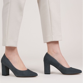 Marco Shoes Grå pumps av naturmocka 1