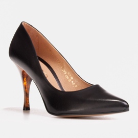 Marco Shoes Svarta klackar från 1599P med gula häl 1