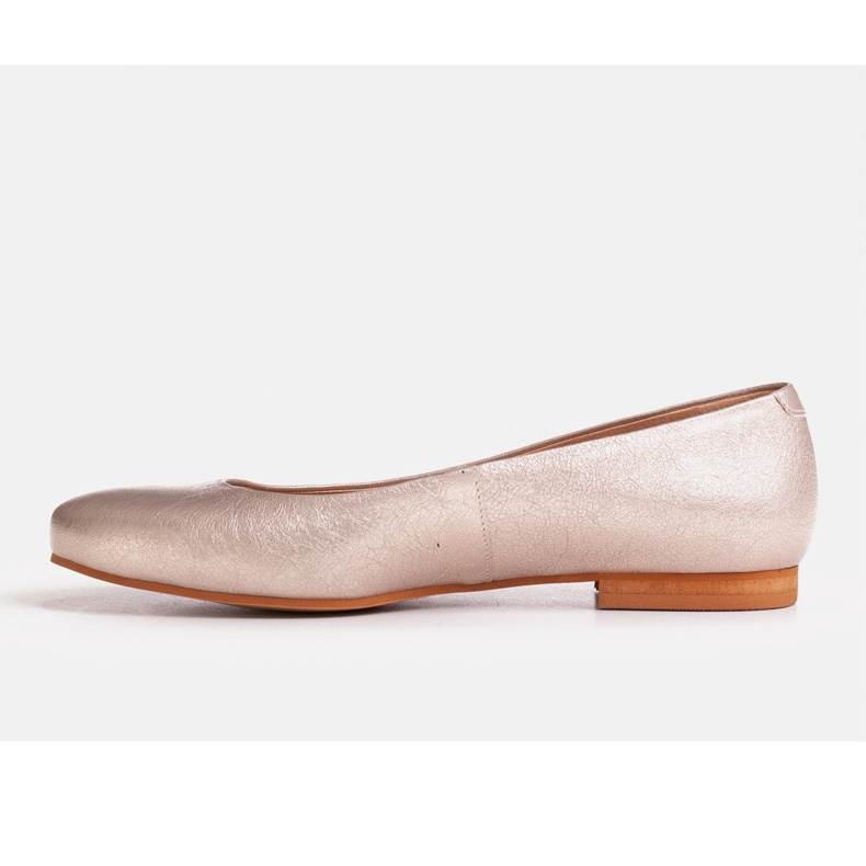 Marco Shoes Naturliga ballerinor i mocka i platina gyllene 1