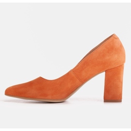 Marco Shoes Orange pumpar tillverkade av naturmocka 1