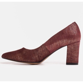 Marco Shoes Rödbrun pumpar 1527P tillverkade av naturlig mocka 1