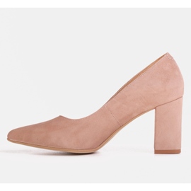 Marco Shoes Pumpar av beige sockerskinn 1