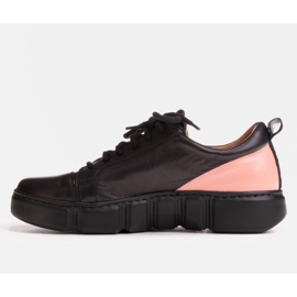 Marco Shoes Skinnsneakers med rosa insats svart 1