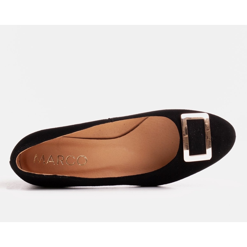 Marco Shoes Svarta mockapumpar med utsmyckning 2