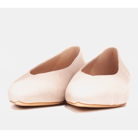 Marco Shoes Beige naturliga ballerinor i mocka 1